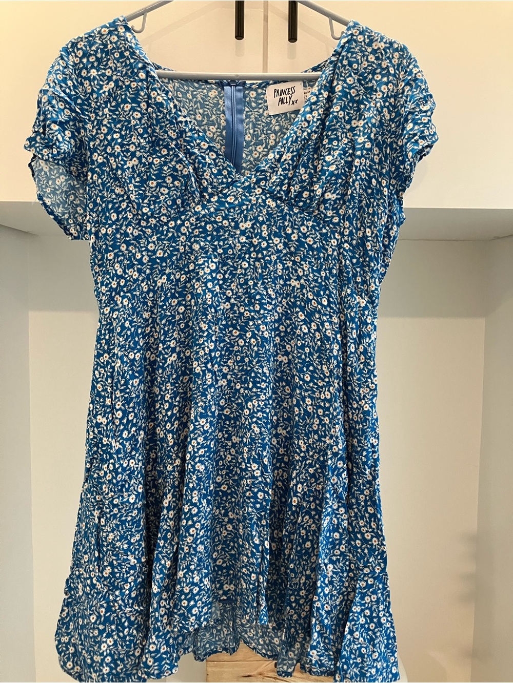 Princess Polly The Sting Blue V-Neck Breezy Mini Dress